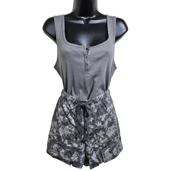 Joe Fresh Other - New Joe Fresh PJ Pajamas Tank Lounge Shorts Set Gray Floral Camo 1x